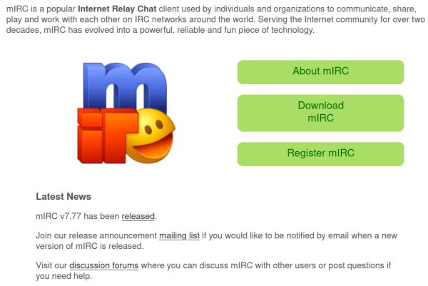 Релиз irc-клиента mIRC 7.77