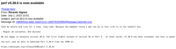 Вышел Perl 5.38